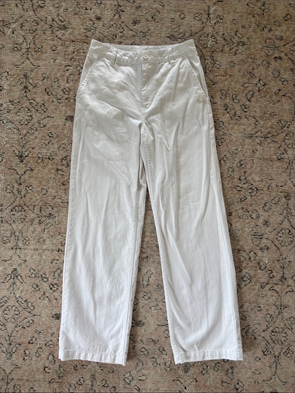 Aritzia TNA wide leg white cotton jeans pants 0 XS